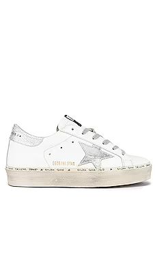 Golden Goose Hi Star Sneaker in White & Silver from Revolve.com | Revolve Clothing (Global)