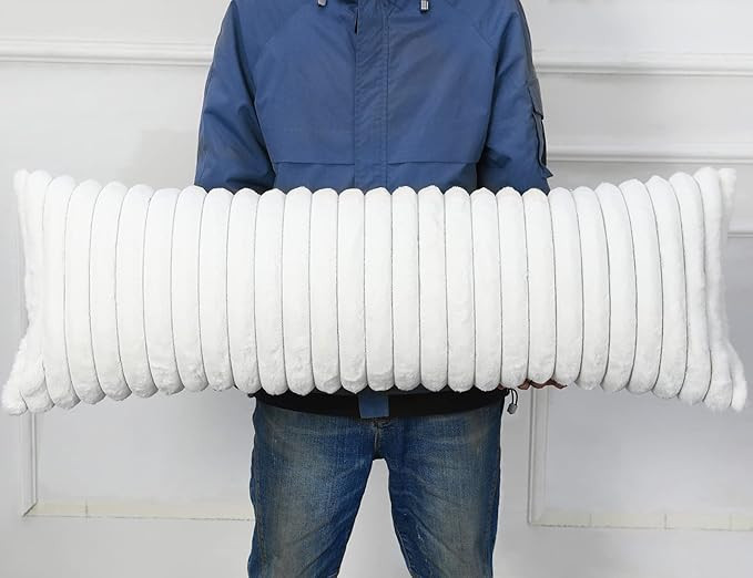 PANOD Faux Fur Extra Long Body Pillow Cover 12x40,Long Plush Cat Pillow for Bed,Decorative Long B... | Amazon (US)