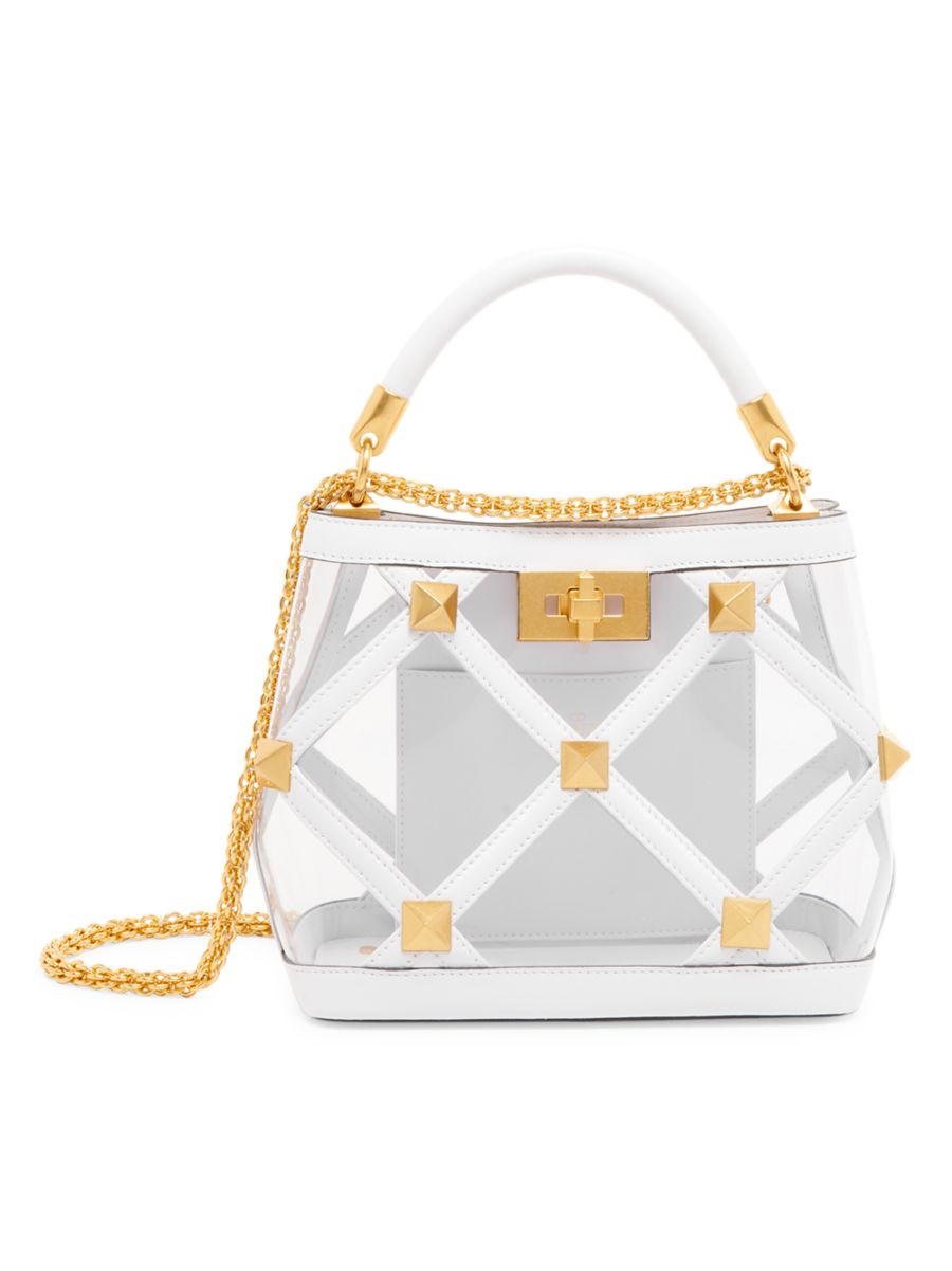 Small Roman Stud PVC Top Handle Bag | Saks Fifth Avenue