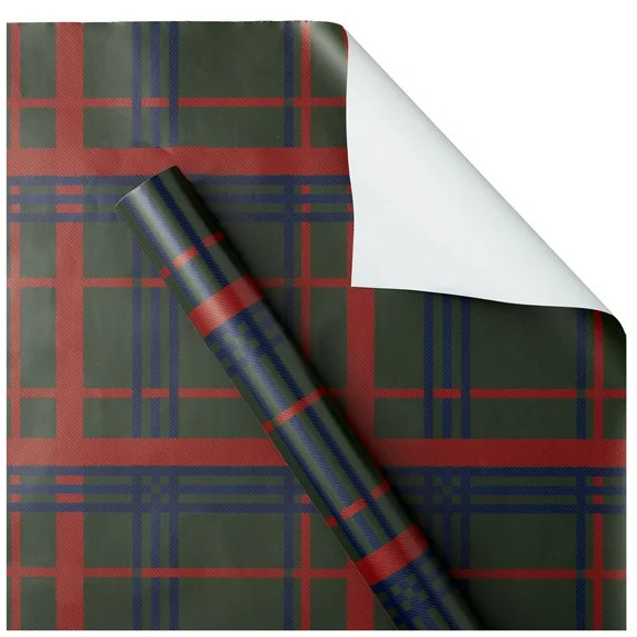 Multicolor Plaid Premium Heavyweight Christmas Wrapping Paper, 50 sq ft, by My Texas House | Walmart (US)
