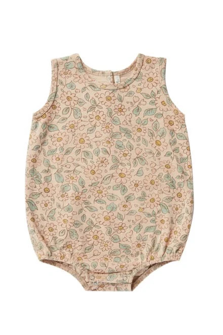Rylee + Cru Blush Floral Bubble Romper | Roolee