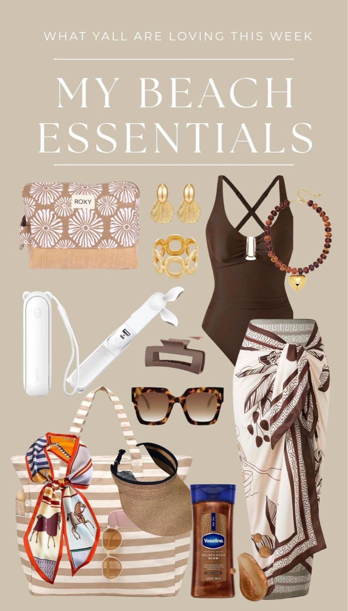 Some of my favorite essentials for the beach & vacations! 
• 
• 
• 
beach fashion, summer accessories, swimwear, beach bag, summer must-haves, travel essentials, beach jewelry, beach bag, summer, vacations, ootd, outfit inspo 

 

#LTKootd #LTKSwim #LTKTravel