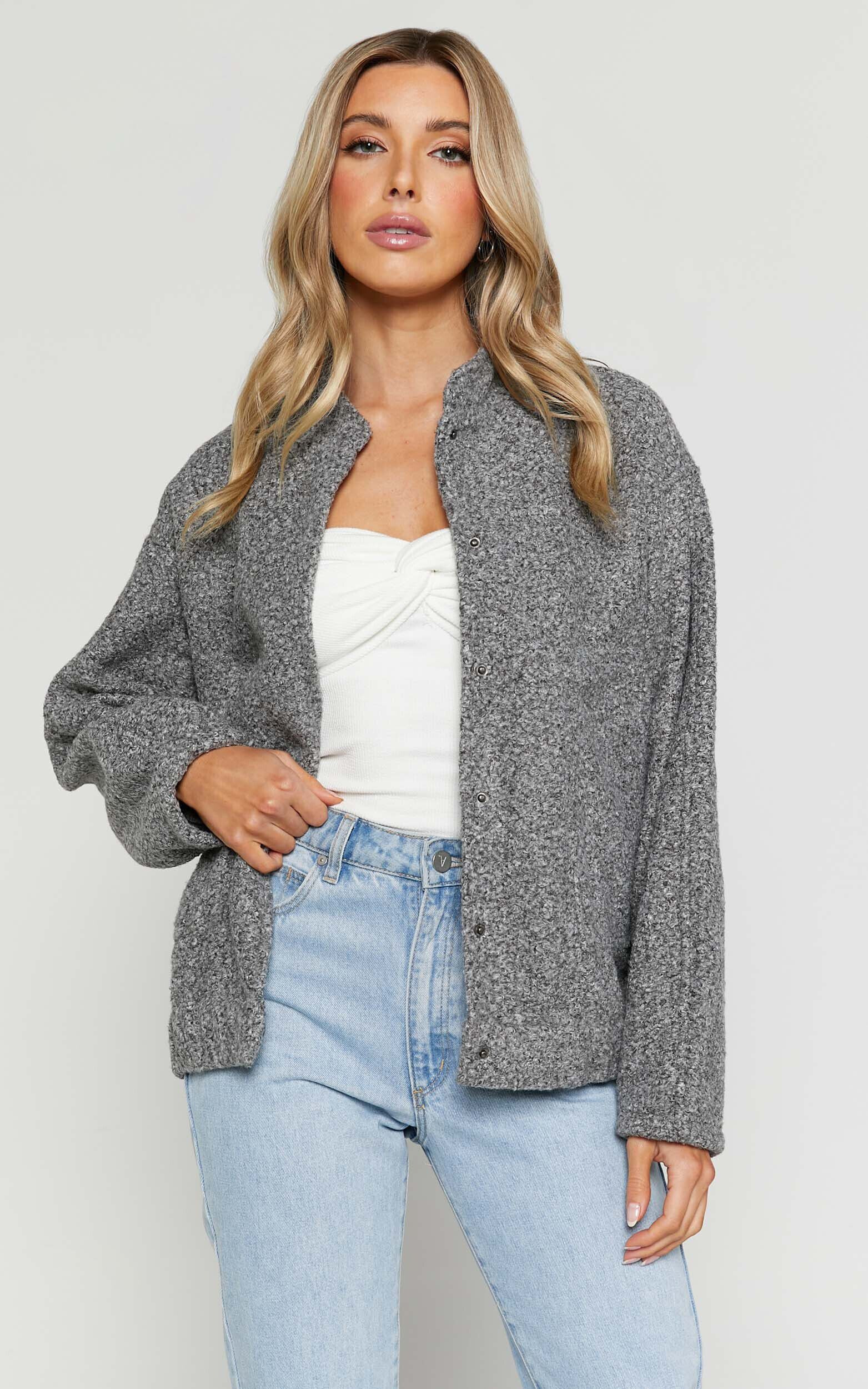 Kelsie Bomber Jacket in Grey Marle | Showpo (US, UK & Europe)