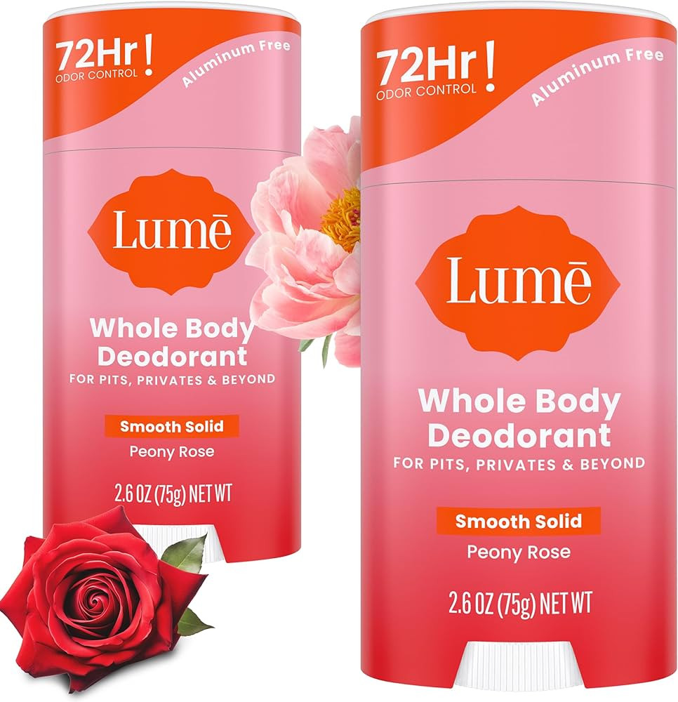 Lume Whole Body Deodorant - Smooth Solid Stick - 72 Hour Odor Control - Aluminum Free, Baking Sod... | Amazon (US)