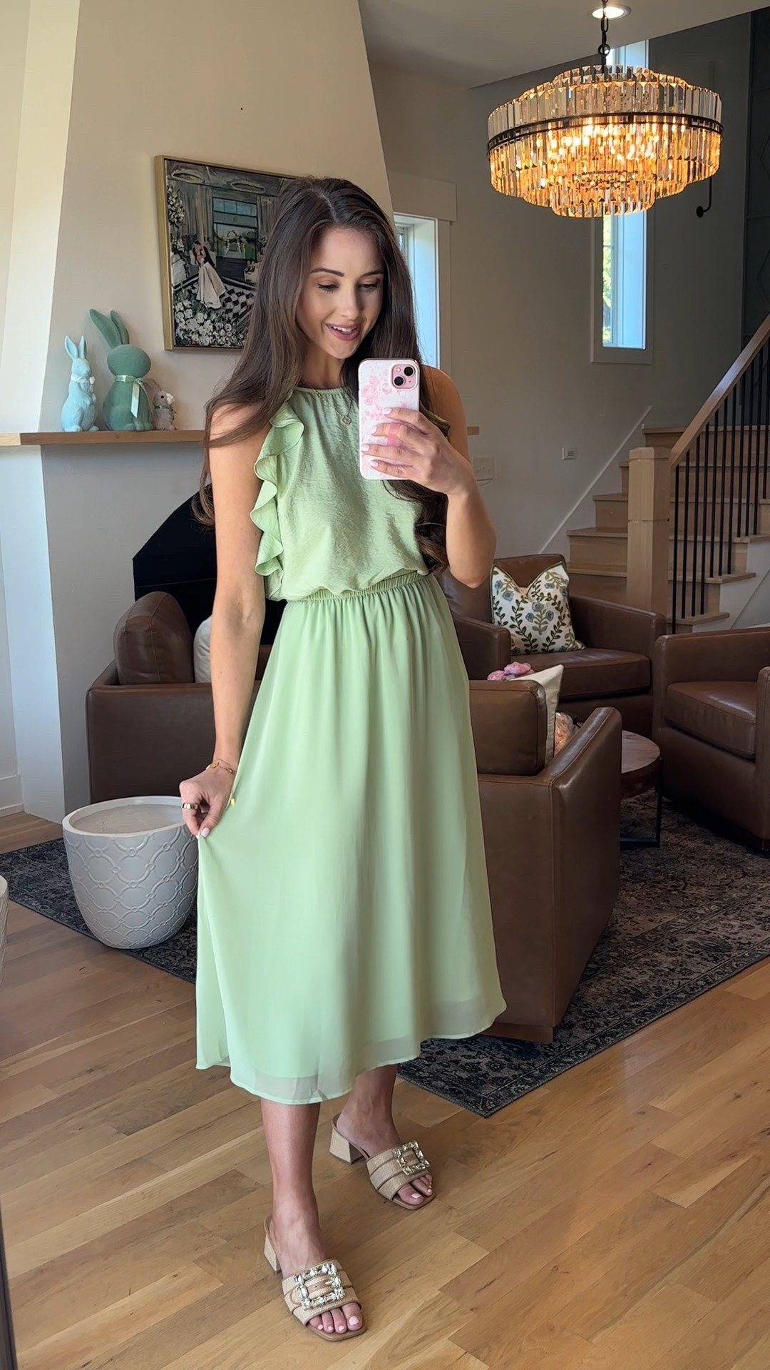 Loving this green color for spring! I am wearing a small in the top and a x-small in the skirt! I size down in the skirt because it runs a little big! 
Target, spring outfits 

#LTKStyleTip