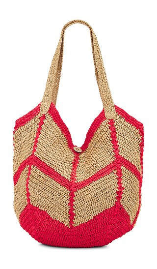 Mykonos Straw Tote Bag in Red Orange | Revolve Clothing (Global)