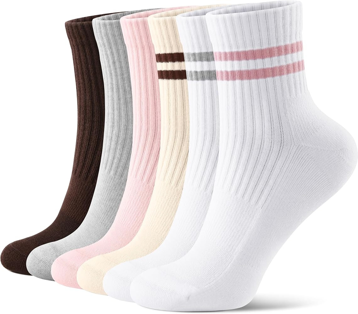 FITRELL Women's Crew Socks Ankle Athletic Cushioned Running Thick Casual Socks for Women and Men ... | Amazon (US)