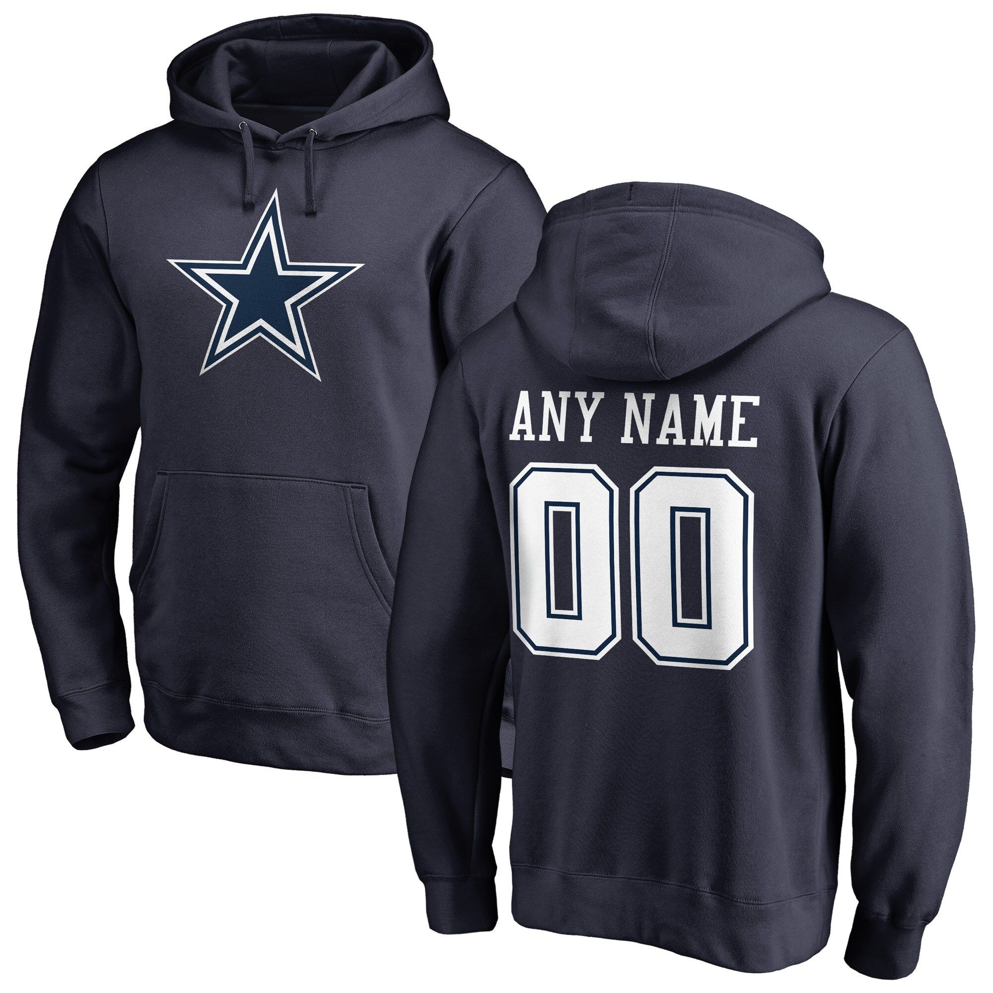 NFL Pro Line by Fanatics Branded Dallas Cowboys Navy Personalized Name & Number Pullover Hoodie | FansEdge