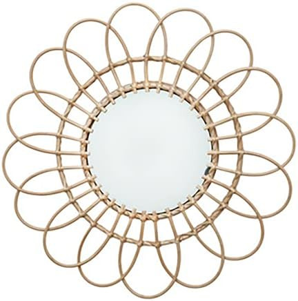 DIUFJAG Wall Mounted Mirror Wicker Rattan Decorative Mirrors for Living Room Bedroom Office(15.7 inc | Amazon (US)