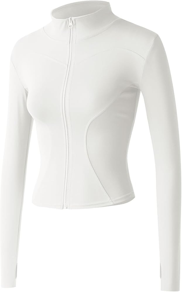 Gacaky Women's Slim Fit Lightweight Athletic Full Zip Stretchy Workout Running Track Jacket with ... | Amazon (US)