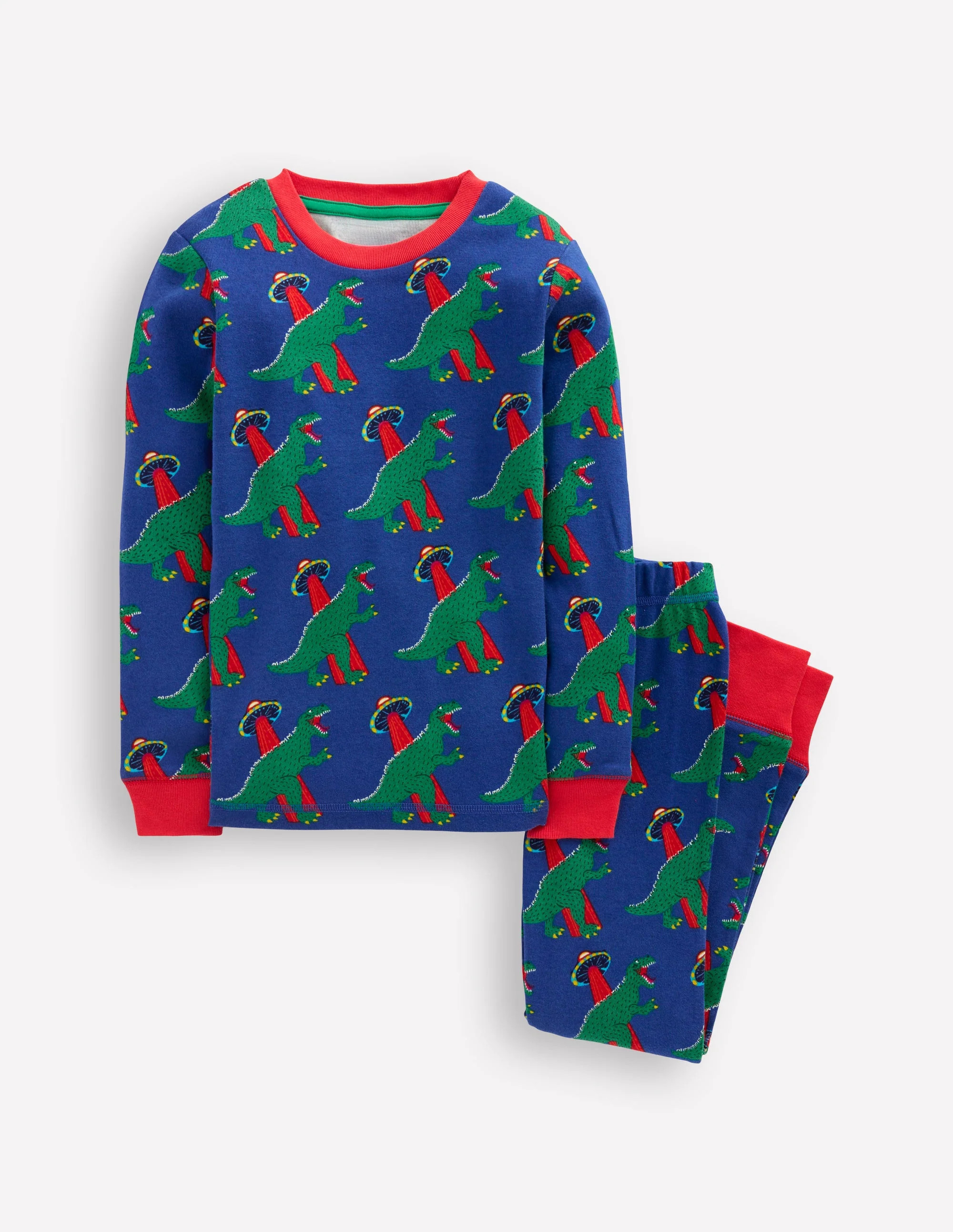 Snug Glow-In-The-Dark Pajamas-Blue Penguins | Boden (US)