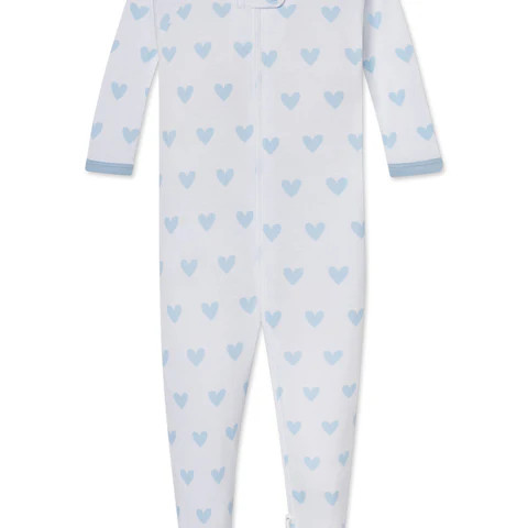 Baby Sleeper in French Blue Heart | Lake Pajamas