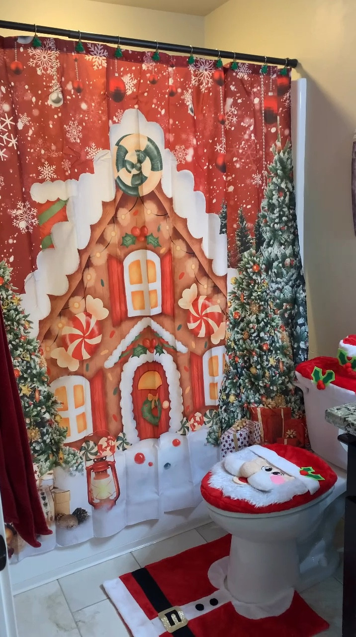 My kids Christmas bathroom! 🥰🎄🎅🏽☃️❄️  #christmasshowercurtain #christmasbathroomdecor

#LTKWatchNow #LTKHoliday #LTKSeasonal