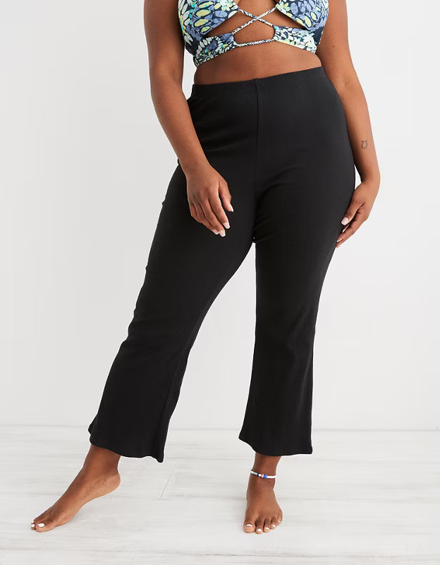 Aerie High Waisted Cropped Kick Flare Pant | Aerie