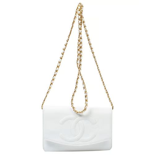 Wallet on Chain leather crossbody bag  - White 40 | Vestiaire Collective (Global)
