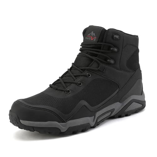 NORTIV 8 Men's Mid Waterproof Hiking Boots Outdoor Lightweight Trekking Mountaineering Camping Shoes,Size 10,All Black,JS19005M | Amazon (US)