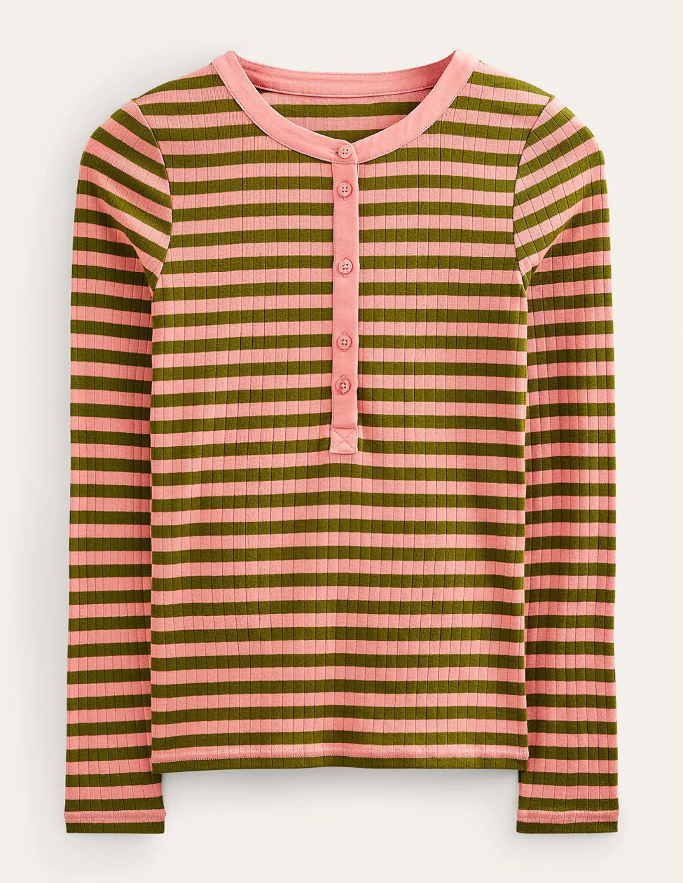 Anna Rib Henley T-Shirt | Boden (US)