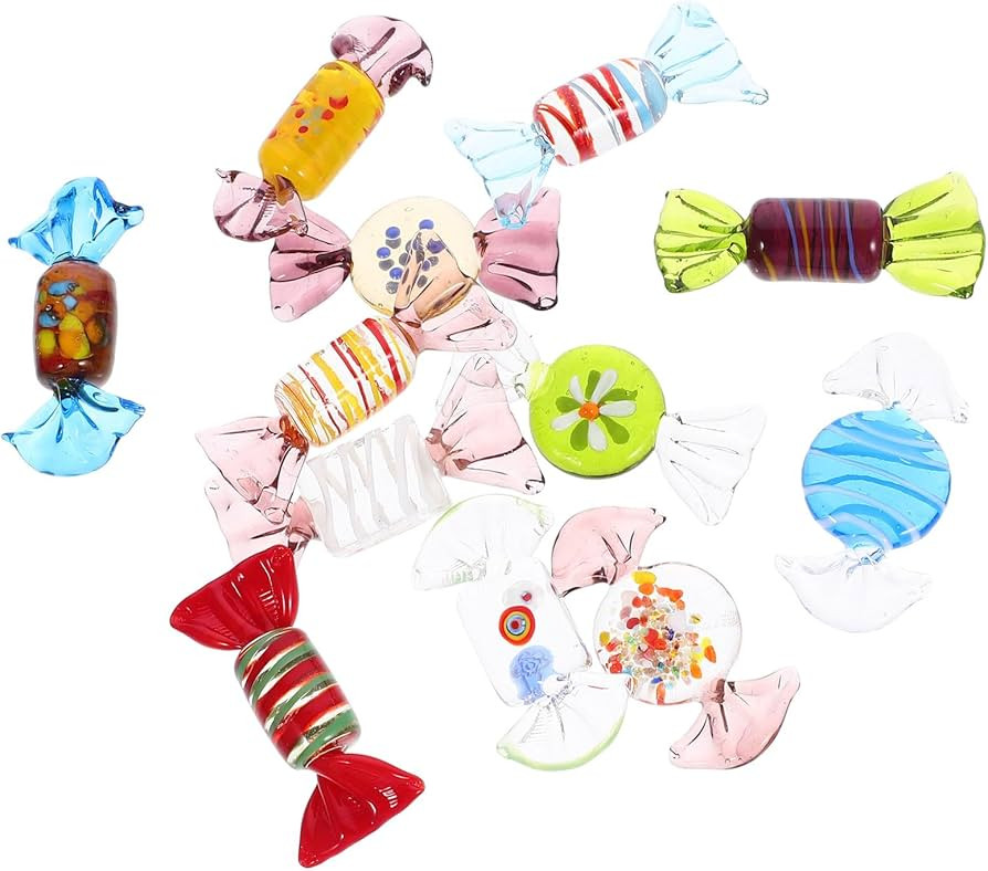 STOBOK Murano Glass Candy, Vintage Murano Glass Sweets, Handmade Artificial Candy Decorations for... | Amazon (US)
