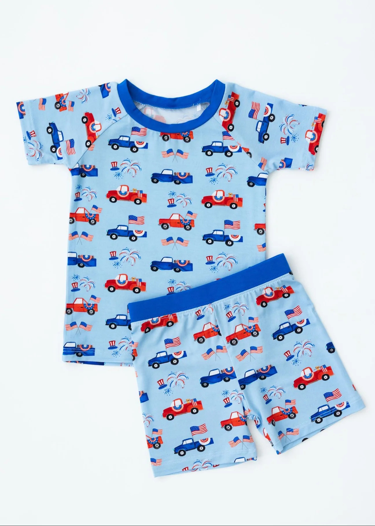 Red, White, & Vroom Short Sleeve Set | Tiny Jams