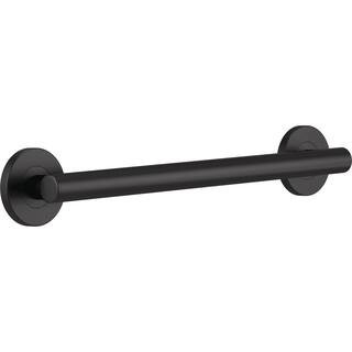 Contemporary 18 in. x 1-1/4 in. Concealed Screw ADA Compliant Bathroom Shower Grab Bar in Matte Black | The Home Depot