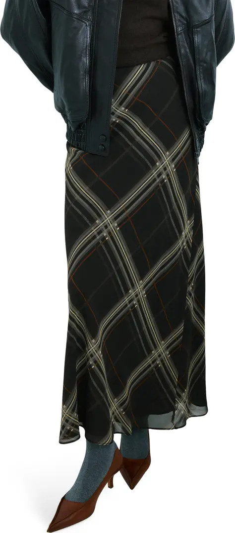 MANGO Mini Check Maxi Skirt | Nordstrom | Nordstrom