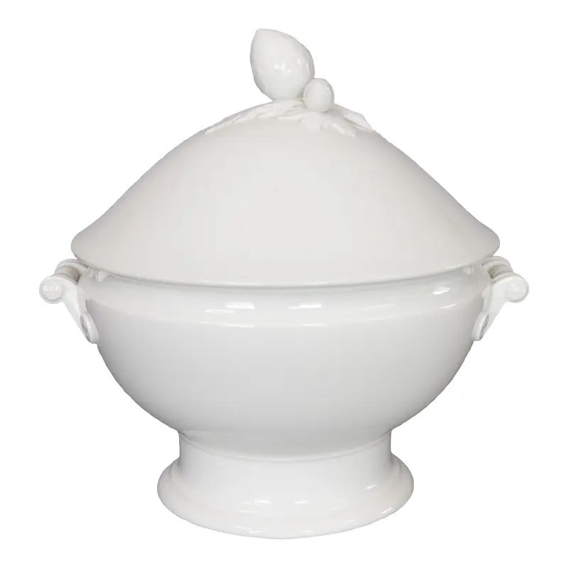 Antique French White Ironstone Lidded Soup Tureen | Chairish