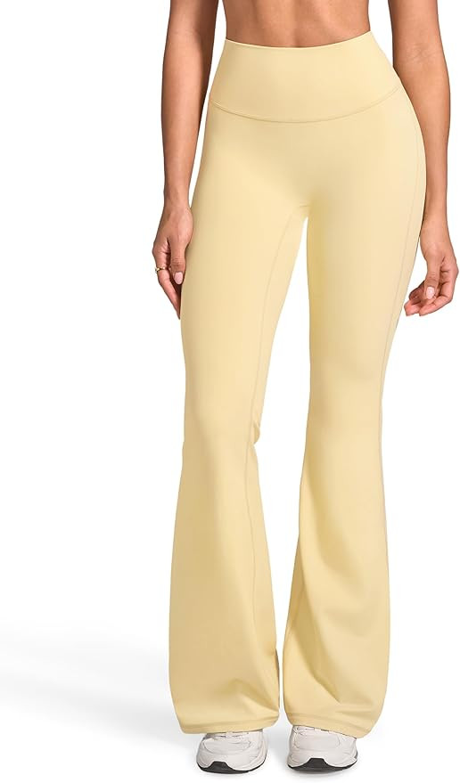INGIA Womens High Waist No Front Seam Scrunch Butt Flare Leggings Workouts 31 Inches V-Back Bootc... | Amazon (US)