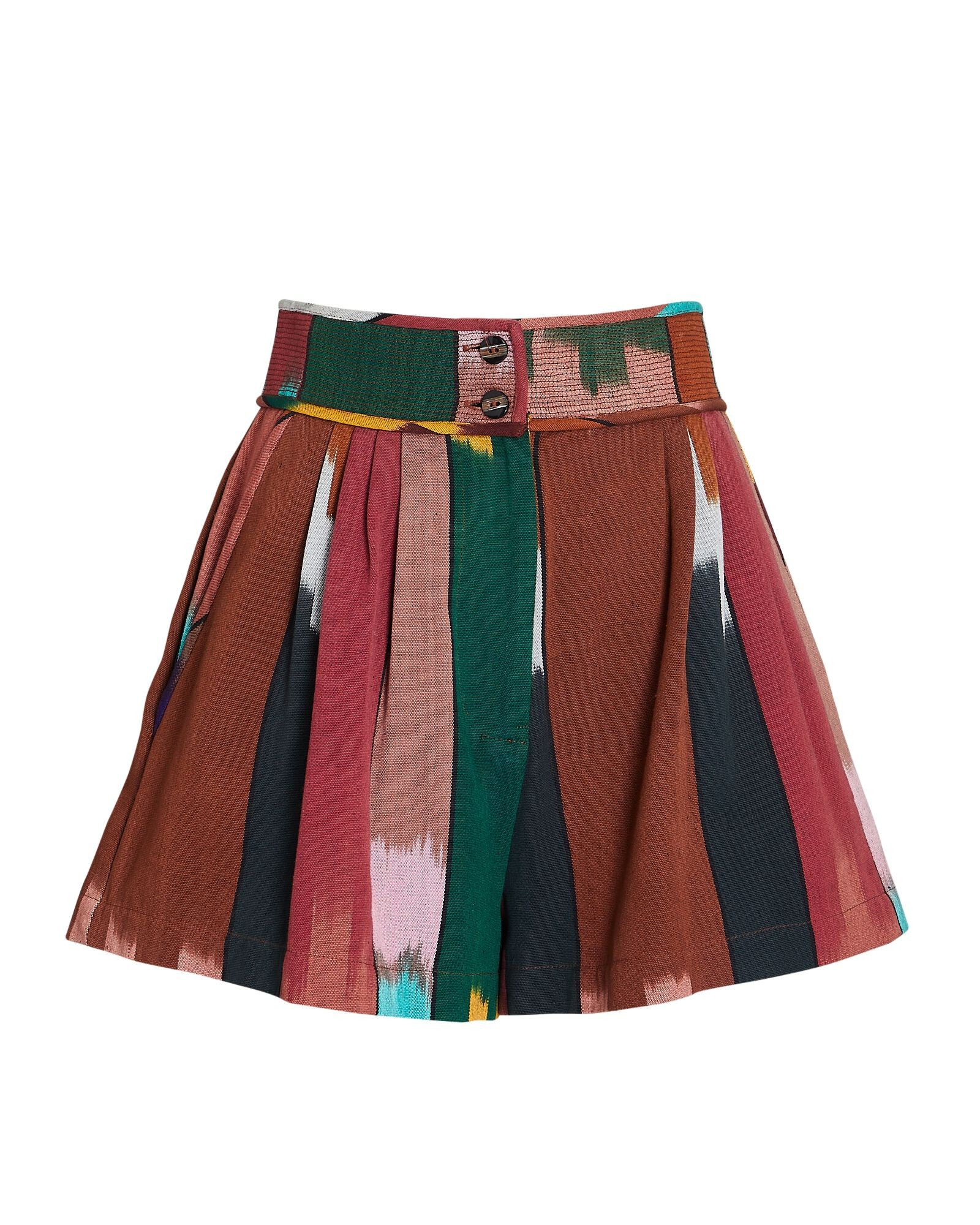 Marjani Pleated Ikat Cotton Shorts | INTERMIX