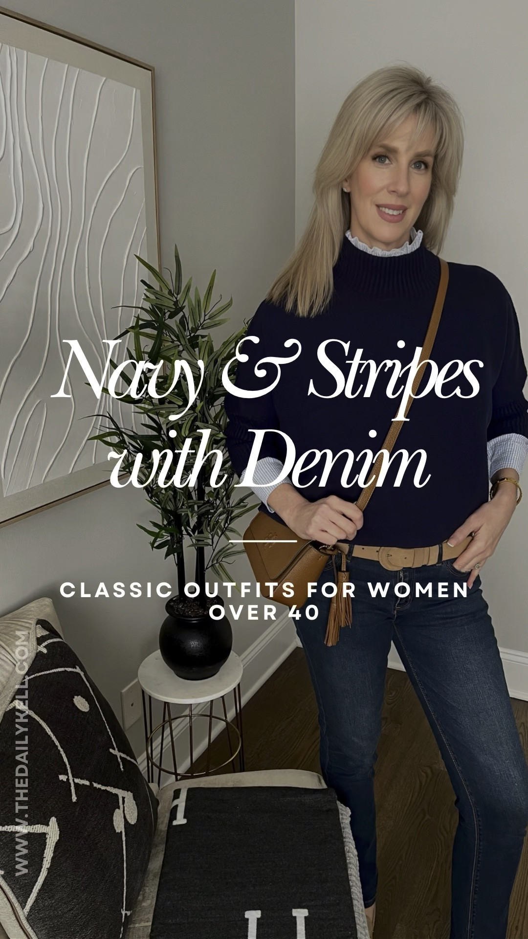 Today I’m keeping it casual but we are still going to look put together and polished.  

This blue and white striped ruffle trim blouse for the win!  It’s the ruffle detail that takes a basic outfit and creates a more interesting, elevated look.  And it’s under $11! Wearing a medium.  

Paired with relaxed, straight leg denim, a neutral suede belt and suede loafers to finish the look.   

All clothing items in this outfit are affordable.  Having a classic, tailored style doesn’t have to break the bank 🏦 

Thanks for being here! 

#LTKover40 #LTKfindsunder50 #LTKstyletip