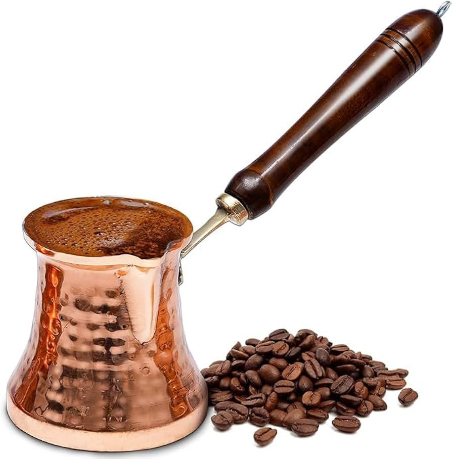 Cezve Turkish Coffee Pot - Hammered Copper Turkish Ibrik - Turkish Coffee Maker - Greek Coffee Ma... | Amazon (US)
