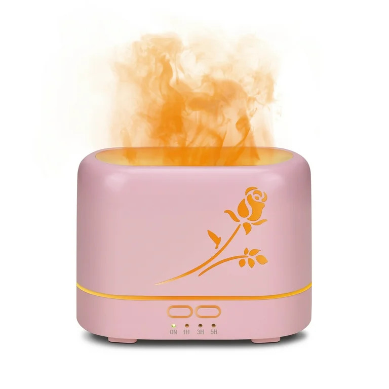 Health Touch Flame Light Diffuser, 3 Light Settings, Pink | Walmart (US)