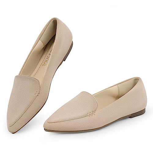 MUSSHOE Loafers for Women Comfortable Pointed Toe Memory Foam Women's Loafers | Amazon (US)