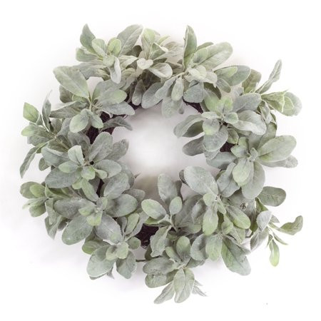 Realistic Polyester Green Lambs Ear Wreath 20.5 | Walmart (US)