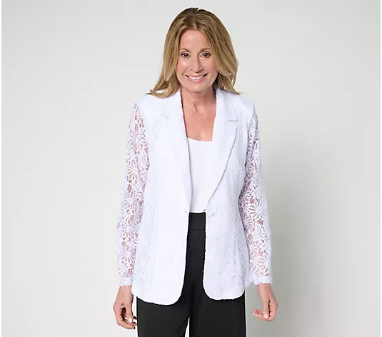 nicole by Nicole Miller Stretch Lace Blazer | QVC