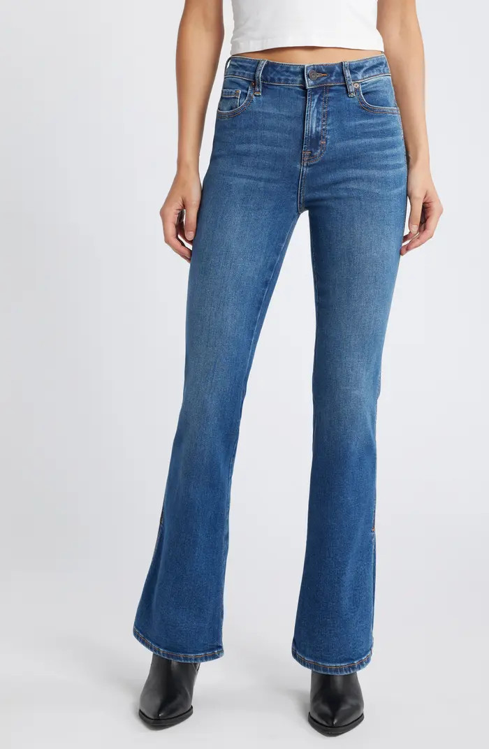 Side Slit Mid Rise Bootcut Jeans | Nordstrom