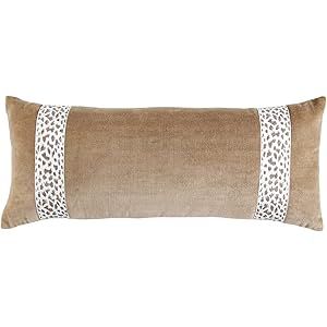 Mud Pie, Lumbar, Brown Leopard Trim Pillow, 24" x 10" | Amazon (US)