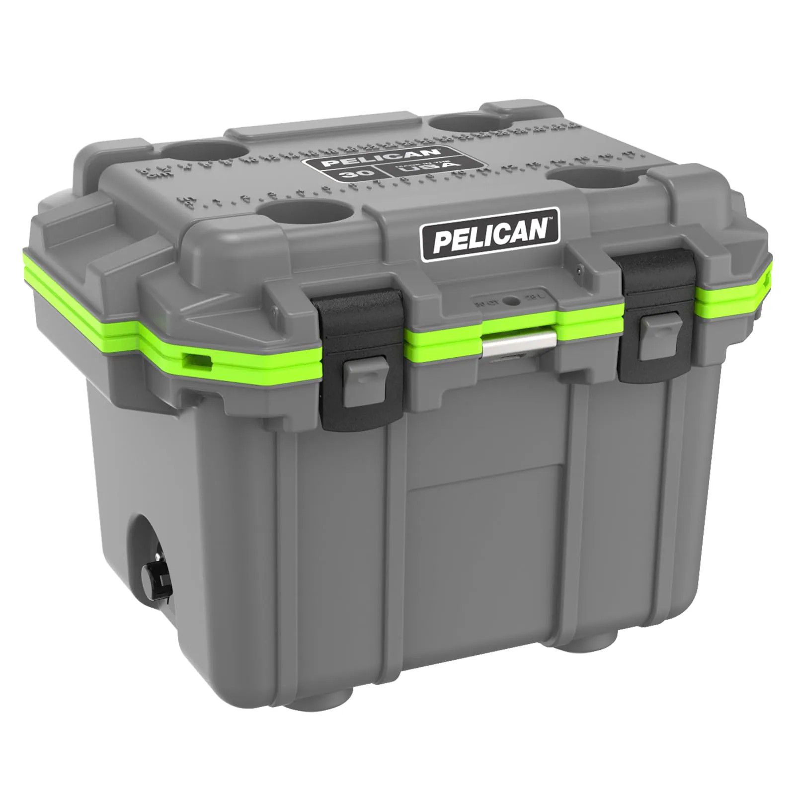 Pelican Elite 30-Quart Hard Cooler - Dark Grey/Green. | 30Q-1-DKGRYEGRN | Lowe's