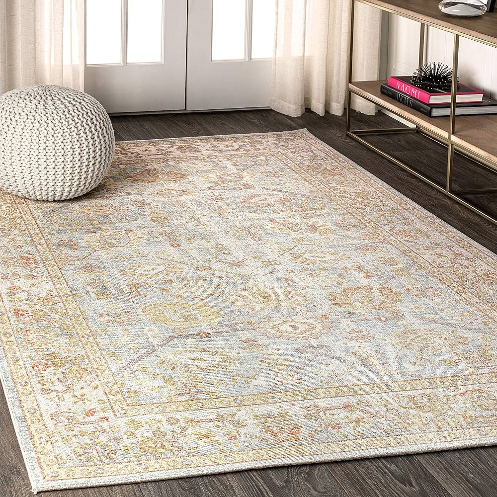 JONATHAN Y Alba Modern Faded Peshawar Area-Rug, 3' x 5', Light Blue/Ivory, MDP304D-3 | Amazon (US)