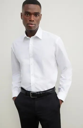 Non-Iron Traditional Fit Solid Cotton Dress Shirt | Nordstrom