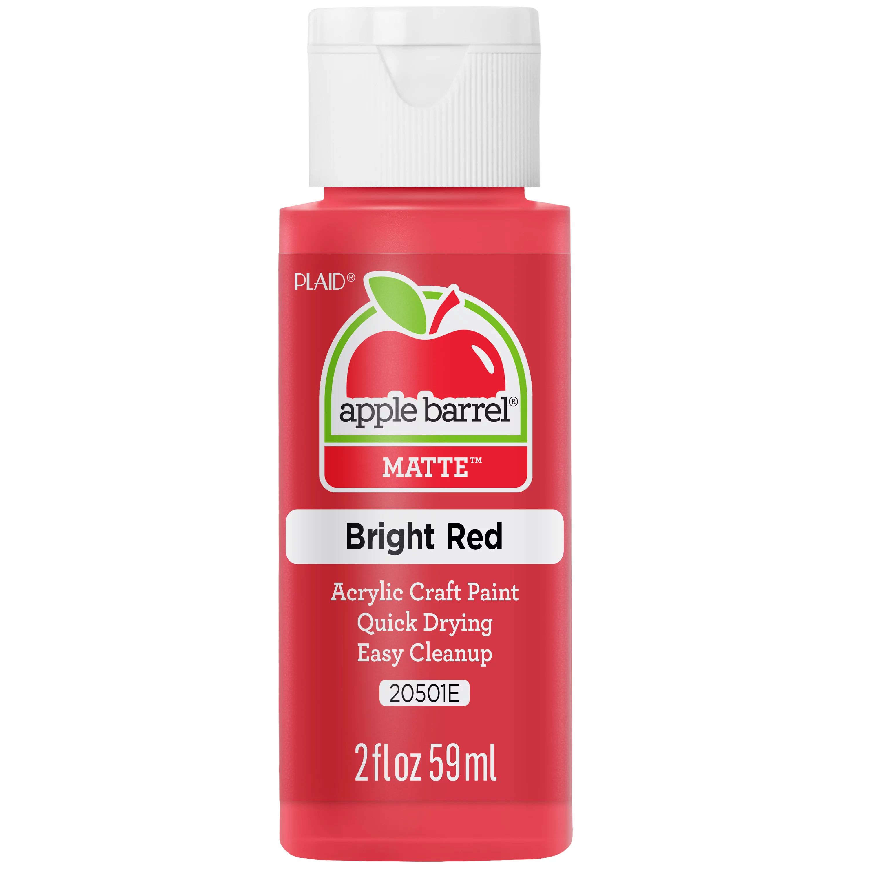 Apple Barrel Acrylic Craft Paint, Matte Finish, Bright Red, 2 fl oz | Walmart (US)