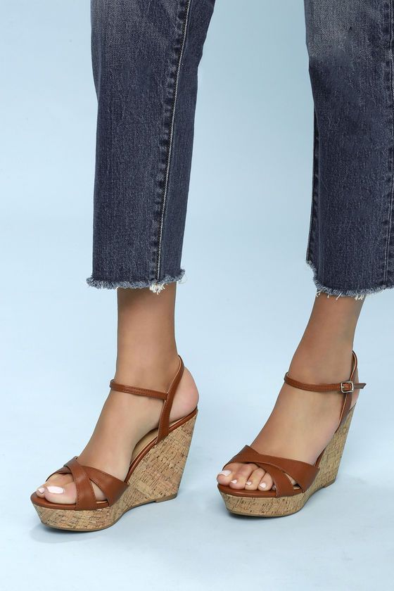 Nixie Tan Wedge Sandals | Lulus (US)