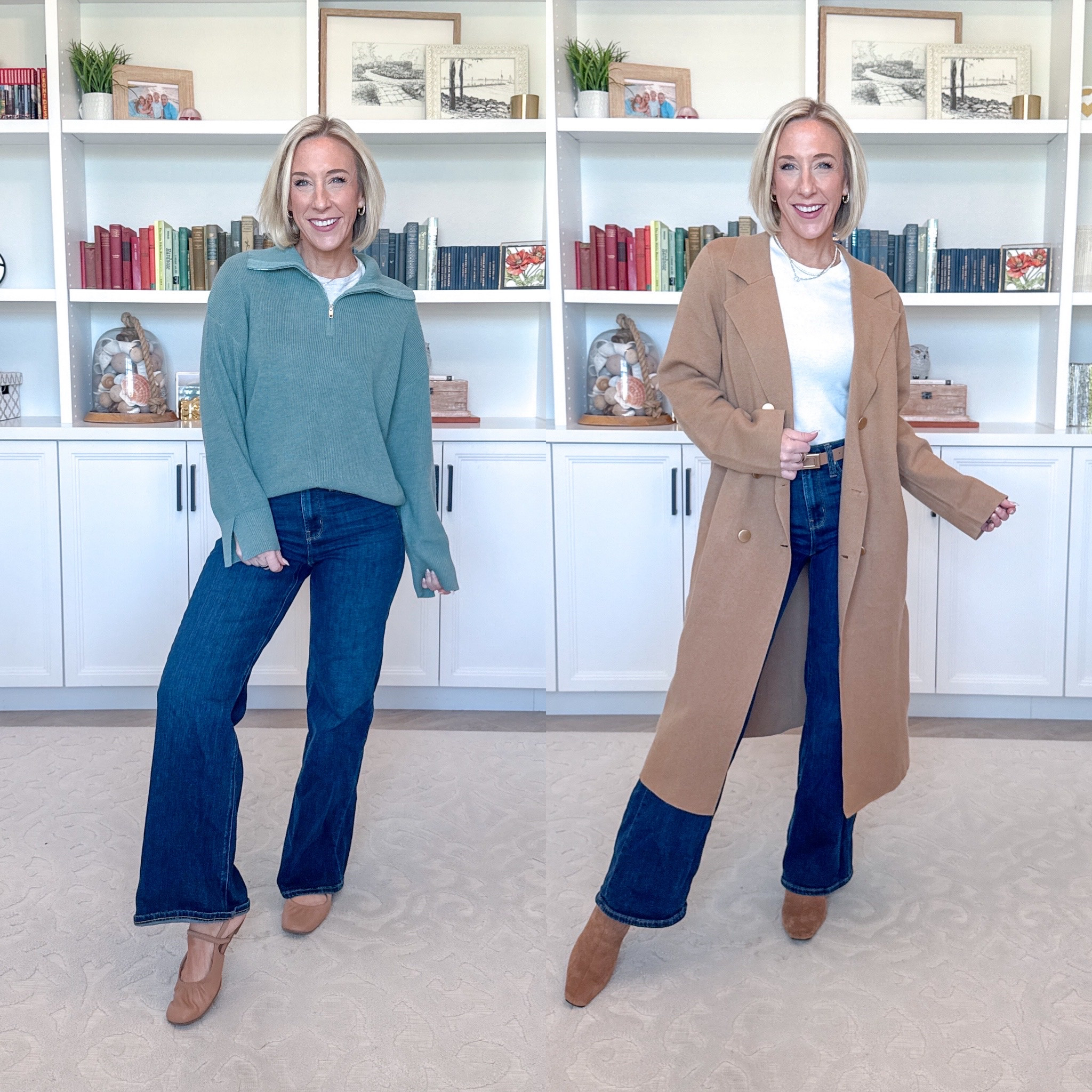 Amazon - unboxing spring sweaters * Quarter Zip Pullover Sweater - size small. 6 colors. Bella Stretch Wide Leg Jeans - Size: 25 - Inseam: 30. Color: Midnight Blue. 1. Wool Blend Double Breasted Long Cardigan Coat - size small. 4 colors. * White T-Shirt - size small. 

 

#LTKSeasonal #LTKOver40 #LTKWorkwear