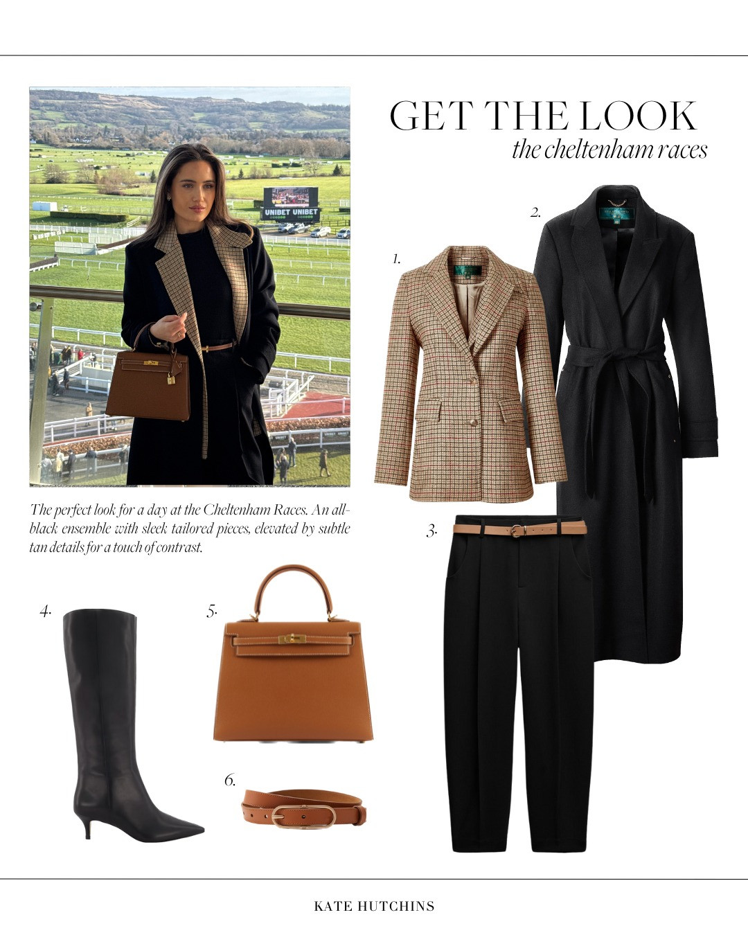 The perfect look for a day at the Cheltenham Races. An all-black Holland Cooper look paired with tailored Zara trousers, camel accessories and Dune-heeled black boots for a touch of contrast. 

 #LTKuk #LTKstyletip
