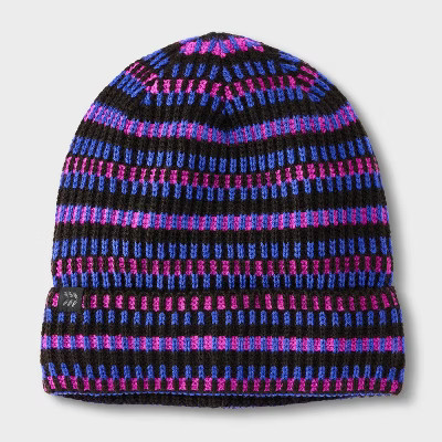 Kids' Plaited Striped Cuff Beanie - All In Motion™ Purple One Size Fits Most | Target