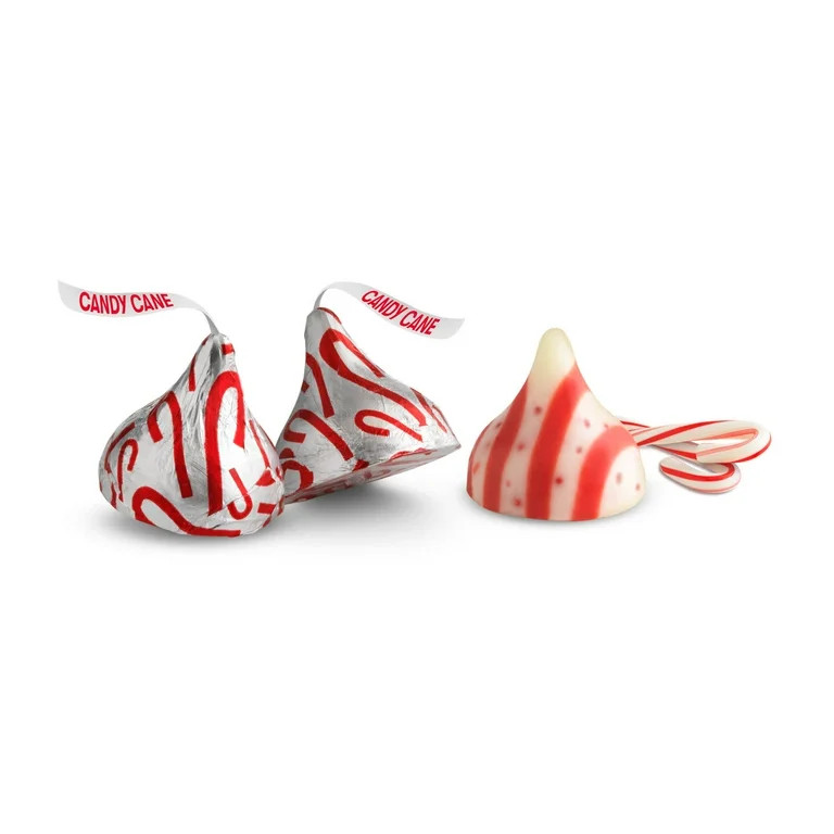 Hershey's Kisses Candy Cane Flavored Christmas Candy, Bag 9 oz - Walmart.com | Walmart (US)