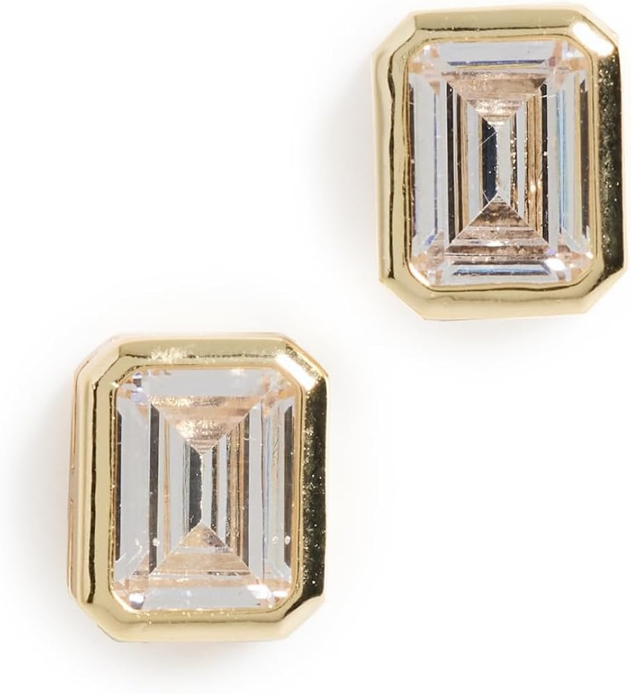SHASHI Women's Emerald Baguette Studs | Amazon (US)