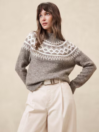 Fuzzy Mock-Neck Sweater | Banana Republic Factory