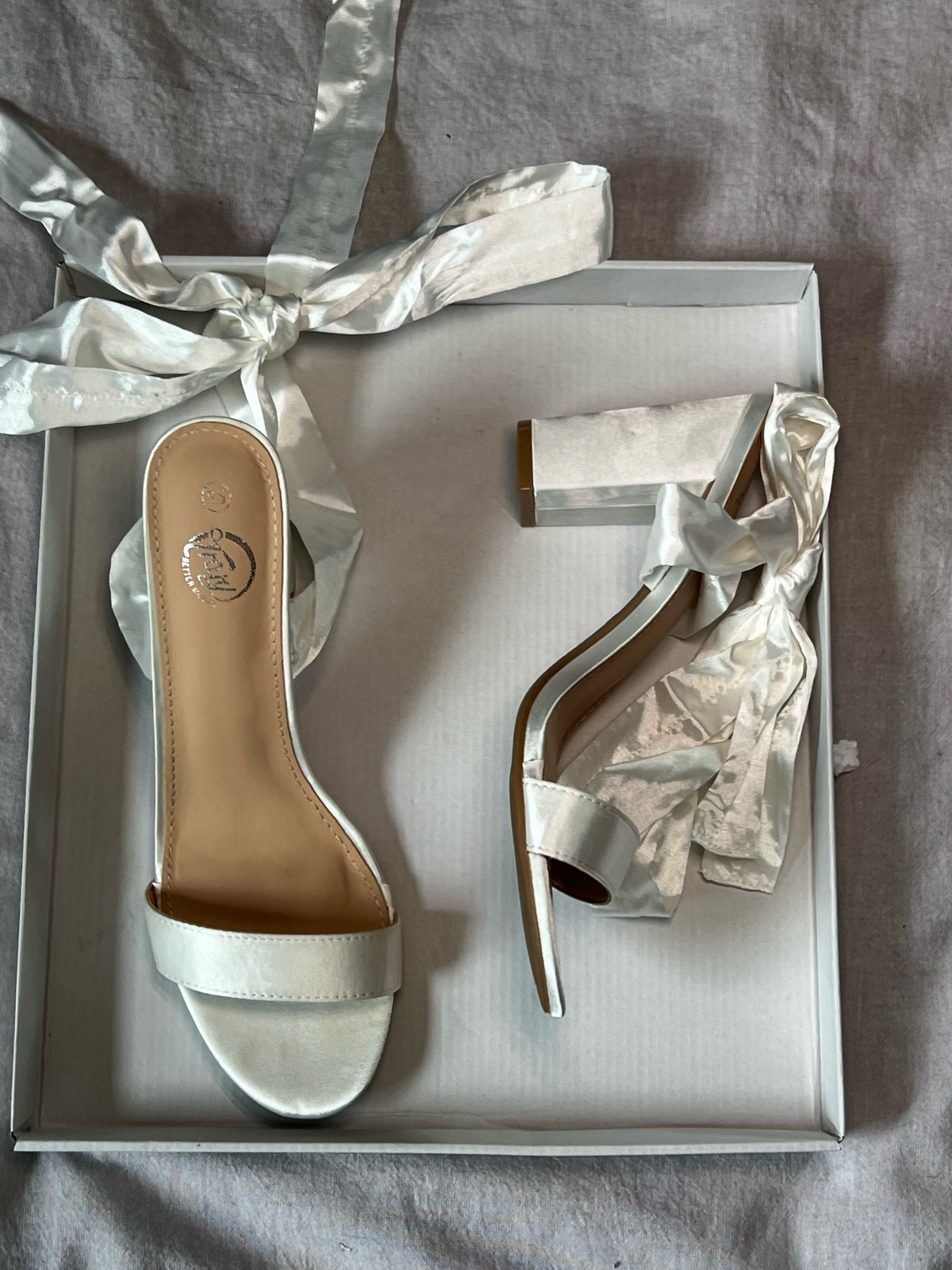 Bridal satin wrap heels 

#LTKFindsUnder100 #LTKShoeCrush #LTKStyleTip