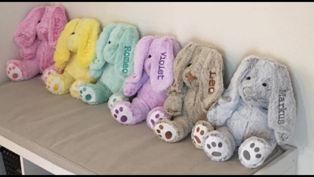 CUSTOM Medium Personalized Embroidered Plush Easter Bunny Bunnies  ~ ANY NAME | Etsy (US)