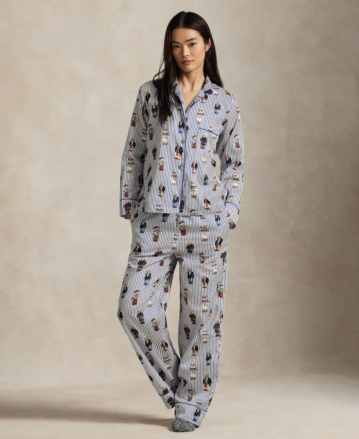 Polo Ralph Lauren Women's Iconic Bear Madison Pajama Set - Blue | Macy's